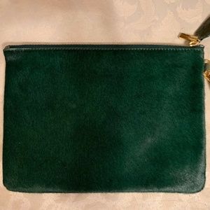 Alice + Olivia Green Calf Hair Clutch